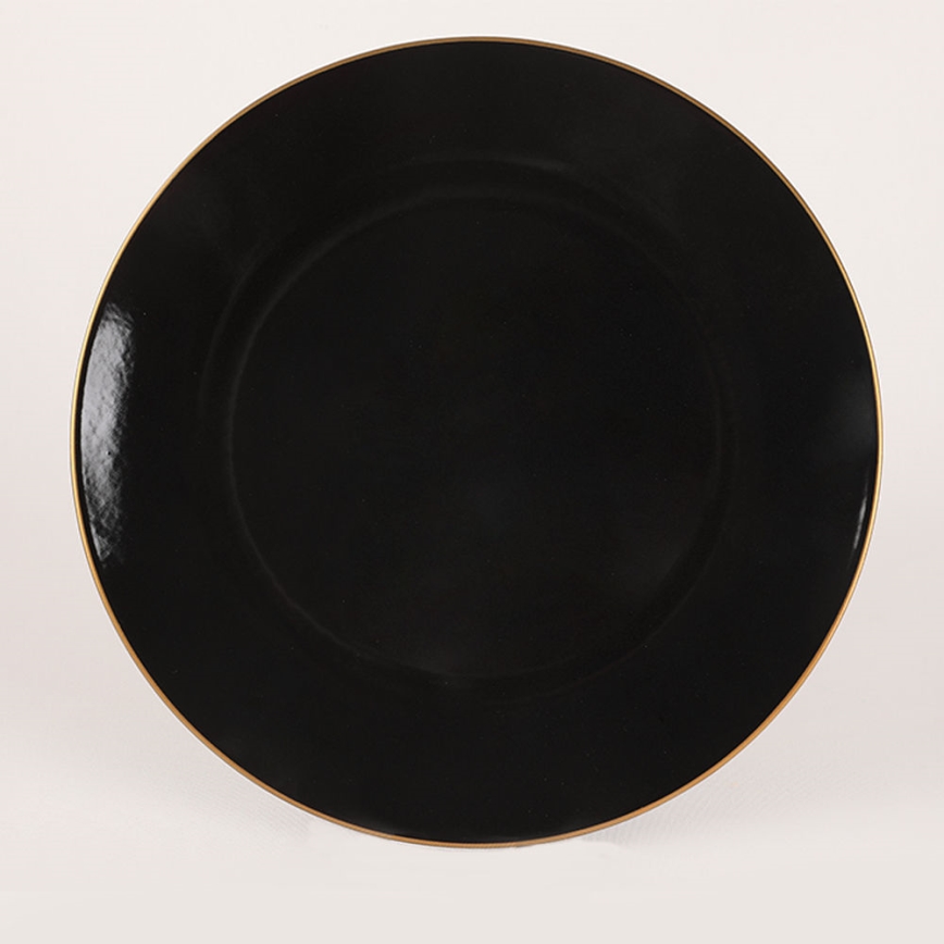 44-delige eettafelset, zwart/goud, steengoed