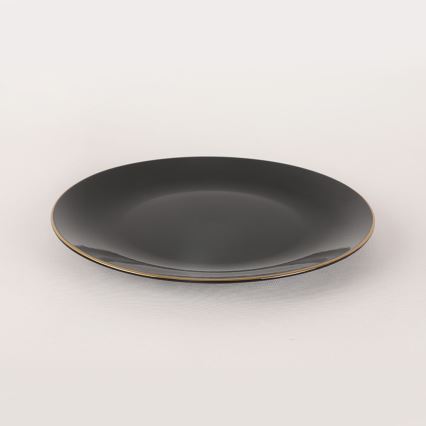 44-delige eettafelset, zwart/goud, steengoed