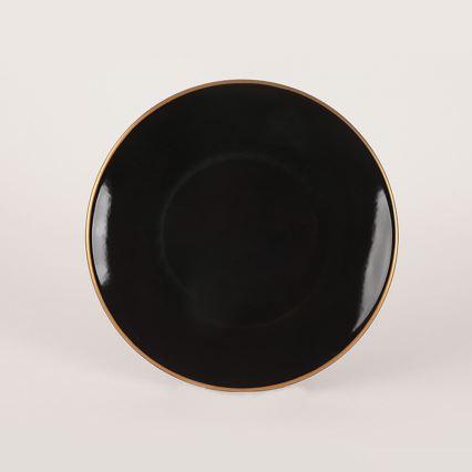 44-delige eettafelset, zwart/goud, steengoed