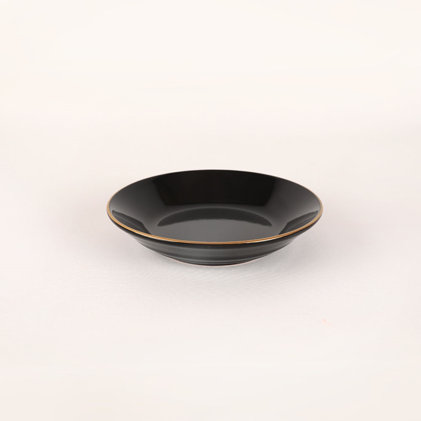44-delige eettafelset, zwart/goud, steengoed
