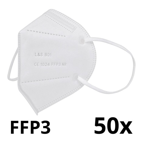 50 Stuks 5-laags ademhalingsmasker 99,87% efficiëntie FFP3 NR L&S B01