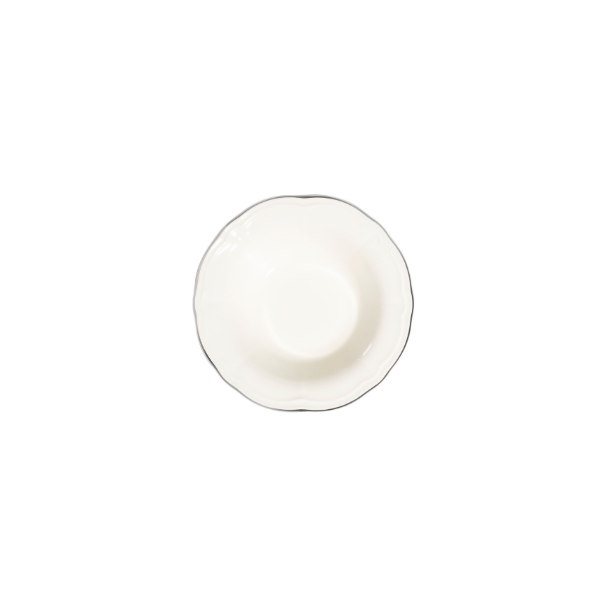 53-delige serviesset, wit/zilver/porselein