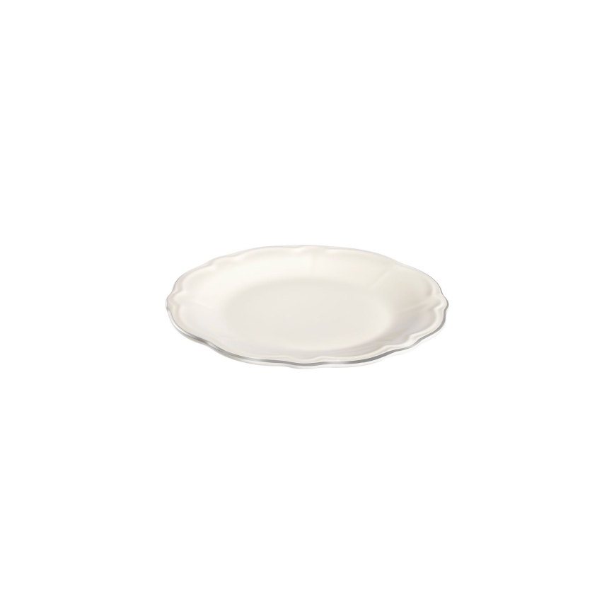 53-delige serviesset, wit/zilver/porselein