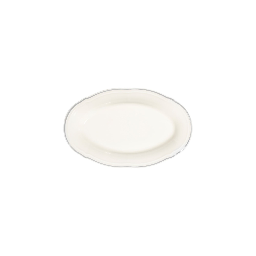 53-delige serviesset, wit/zilver/porselein