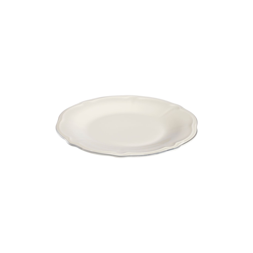 53-delige serviesset, wit/zilver/porselein