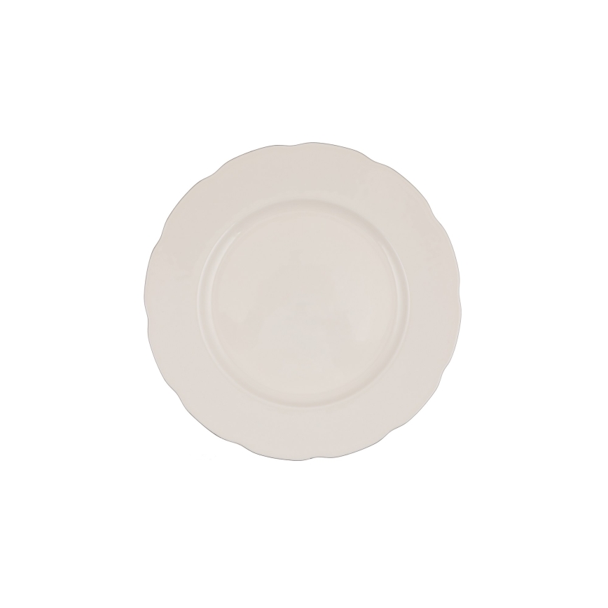 54-delige serviesset – wit/zilver/ivoor, van bone china