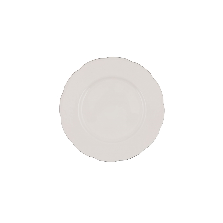 54-delige serviesset – wit/zilver/ivoor, van bone china