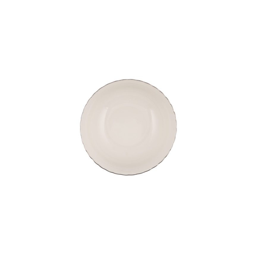 54-delige serviesset – wit/zilver/ivoor, van bone china