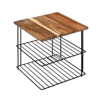5five - Keukenplank BATO 24x24 cm zwart/acaciahout