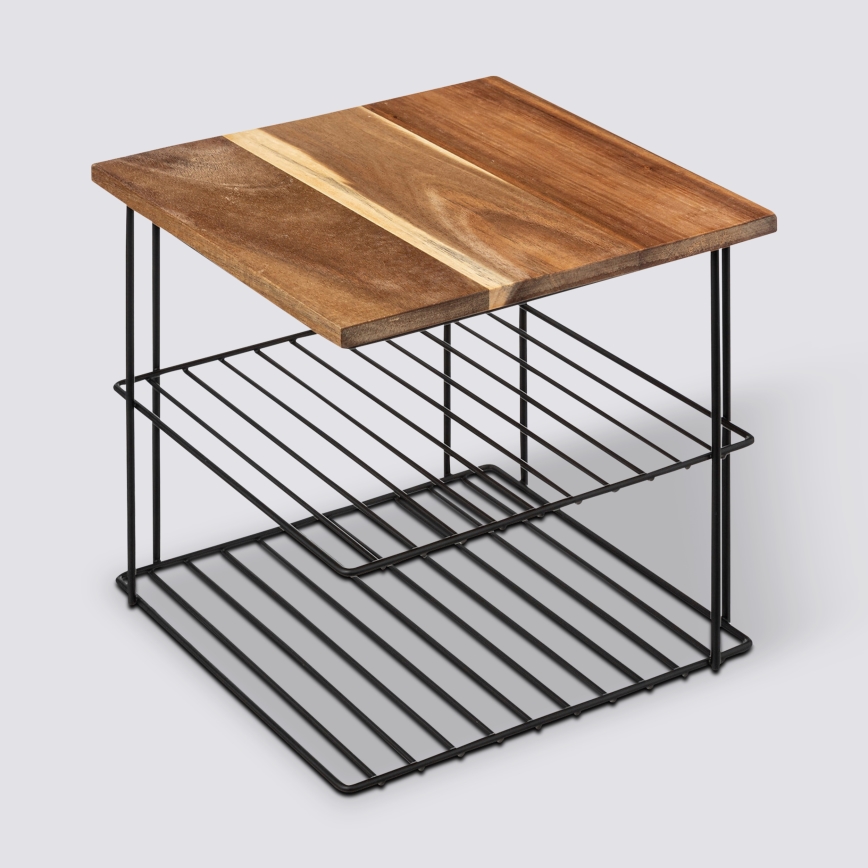 5five - Keukenplank BATO 24x24 cm zwart/acaciahout