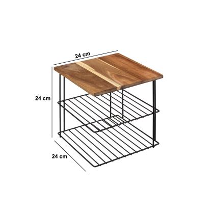 5five - Keukenplank BATO 24x24 cm zwart/acaciahout
