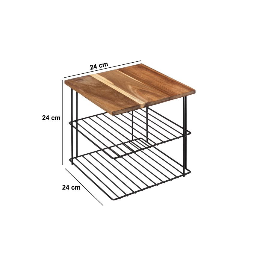 5five - Keukenplank BATO 24x24 cm zwart/acaciahout