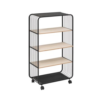 5five - Serveertafel/verrijdbare plank COLGE 97x55 cm zwart/beige