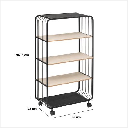 5five - Serveertafel/verrijdbare plank COLGE 97x55 cm zwart/beige