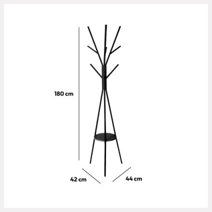 5five - Vrijstaande kapstok TASO 180x44 cm zwart