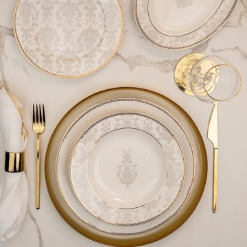 68-delige serviesset kleurrijk/bone china