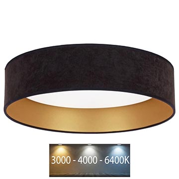 Brilagi - LED Plafond Lamp VELVET LED/24W/230V 3000/4000/6400K zwart/goud