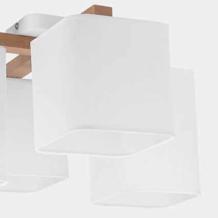 Aan plafond gevestigde hanglamp TORA 4xE27/15W/230V wit