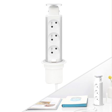 Aansluitbare stopcontactzuil voor tafelblad 3x 230 V
