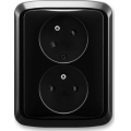 ABB 5513A-C02357 N - Dubbel stopcontact voor huishoudelijk gebruik met frame TANGO 250V zwart