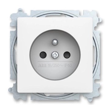 ABB 6619T-A06657 240 - Huishoudelijk stopcontact zonder afdekraam ZONI 250V mat wit