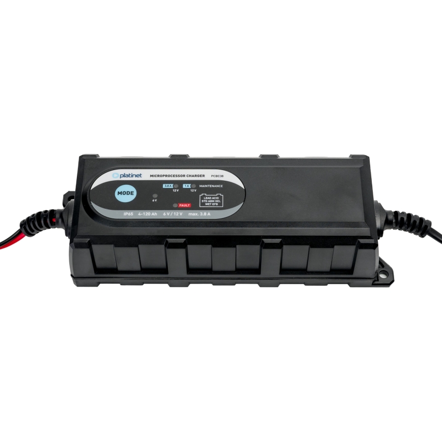 Acculader voor autobatterijen, 6-traps, 6/12 V, 3,8 A, IP65