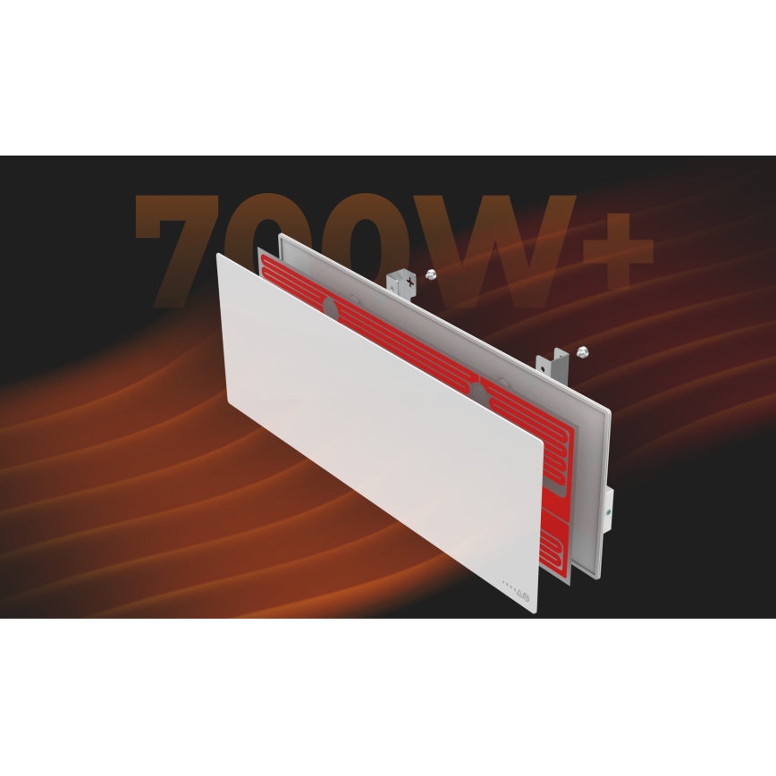 AENO - Slim elektrisch infraroodpaneel 700W timer/thermostaat IP44 Wi-fi wit