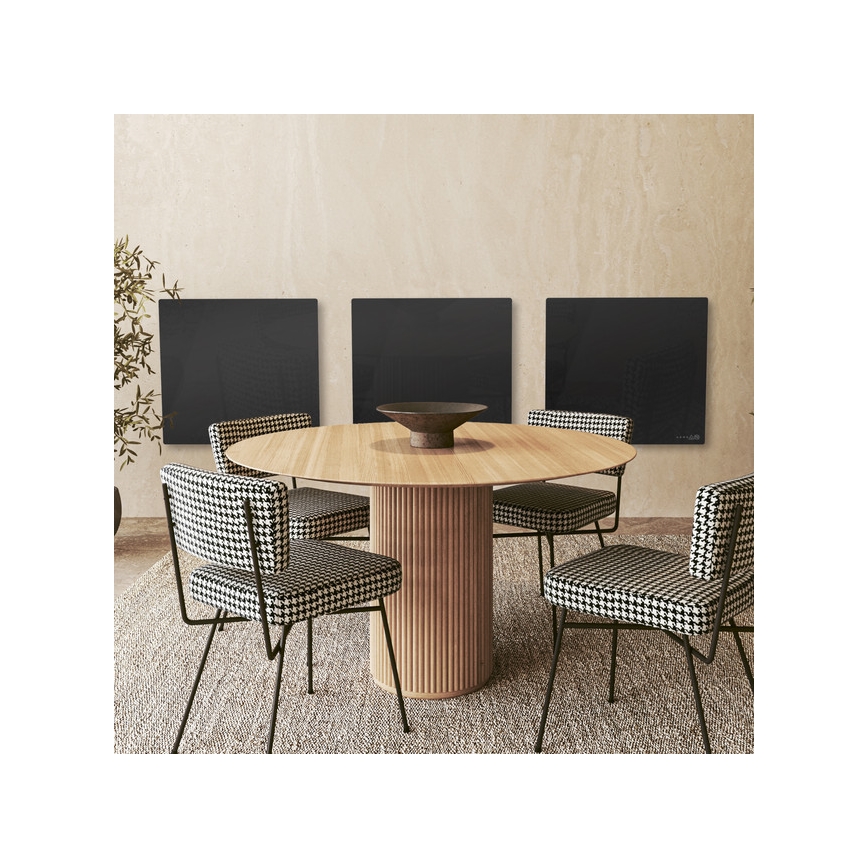 AENO - Slim elektrisch infraroodpaneel 500W timer/thermostaat Wi-Fi zwart