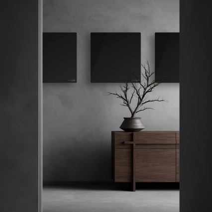 AENO - Slim elektrisch infraroodpaneel 500W timer/thermostaat Wi-Fi zwart