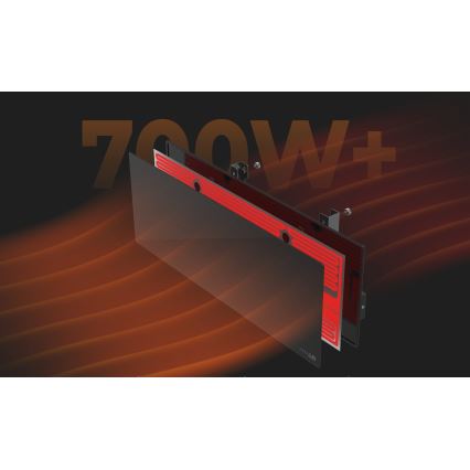 AENO - Slim elektrisch infraroodpaneel 700W timer/thermostaat IP44 Wi-fi zwart