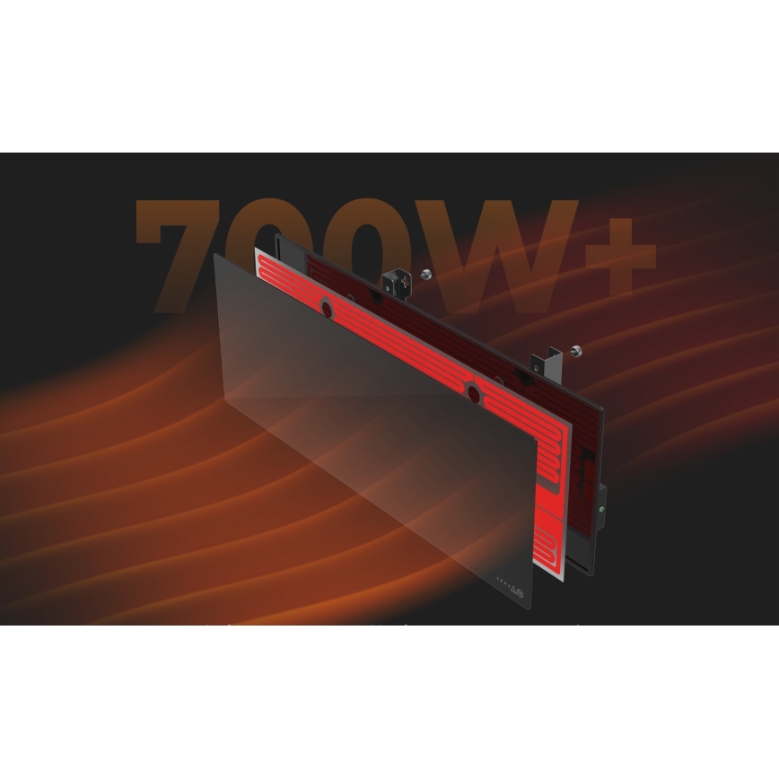 AENO - Slim elektrisch infraroodpaneel 700W timer/thermostaat IP44 Wi-fi zwart