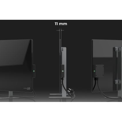 AENO - Slim elektrisch infraroodpaneel 700W timer/thermostaat IP44 Wi-fi zwart