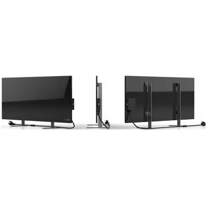 AENO - Slim elektrisch infraroodpaneel met LED scherm 700W timer/thermostaat IP44 Wi-fi zwart