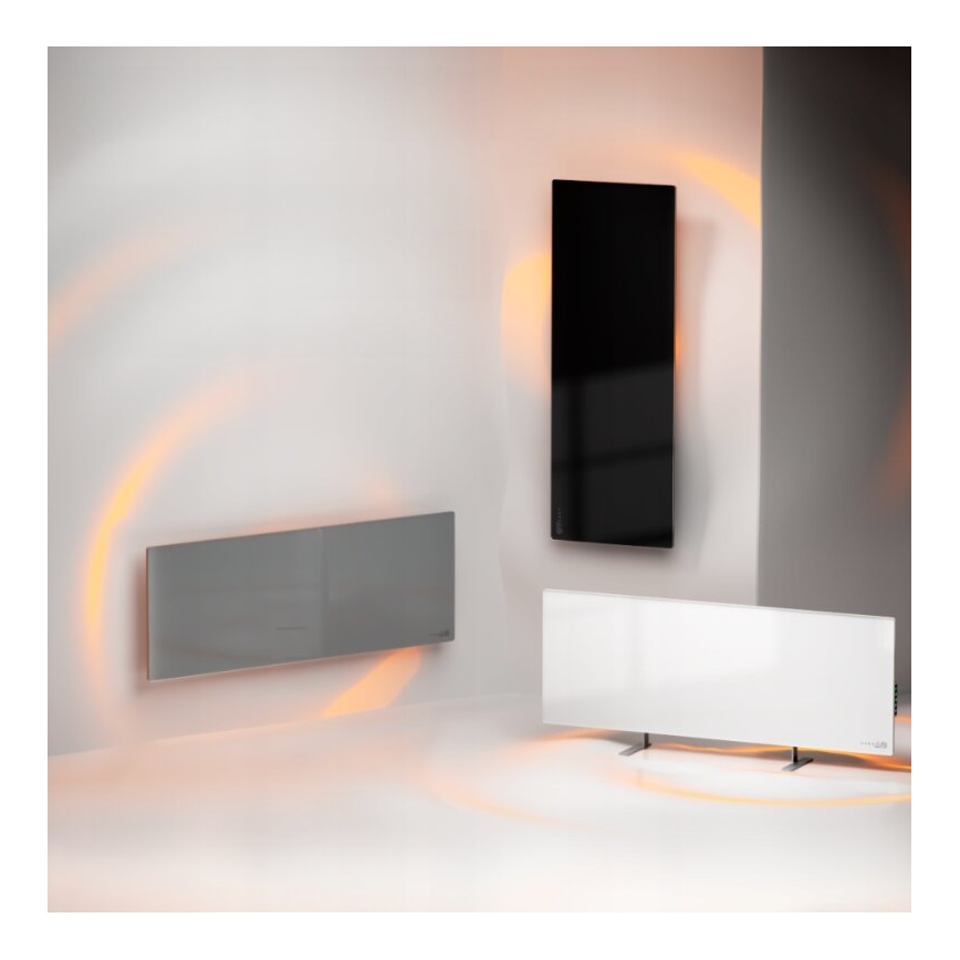 AENO - Slim elektrisch infraroodpaneel met LED-display 700W timer/thermostaat IP44 Wi-fi wit