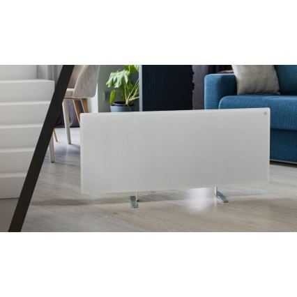AENO - Slim elektrisch infraroodpaneel met LED scherm 700W timer/thermostaat IP44 Wi-fi wit