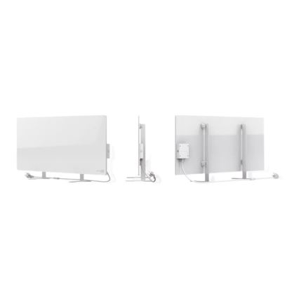 AENO - Slim elektrisch infraroodpaneel met LED scherm 700W timer/thermostaat IP44 Wi-fi wit