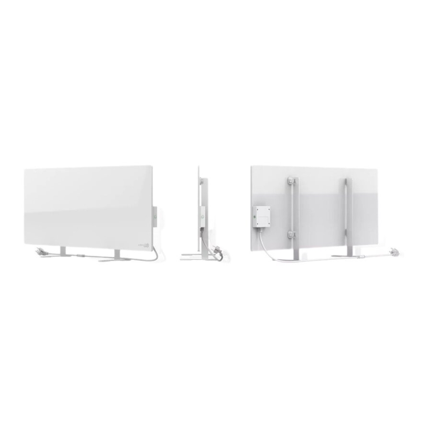 AENO - Slim elektrisch infraroodpaneel met LED scherm 700W timer/thermostaat IP44 Wi-fi wit