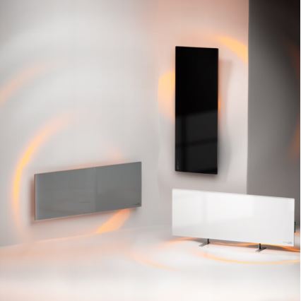 AENO - Slim elektrisch infraroodpaneel met LED scherm 700W timer/thermostaat IP44 Wi-fi wit