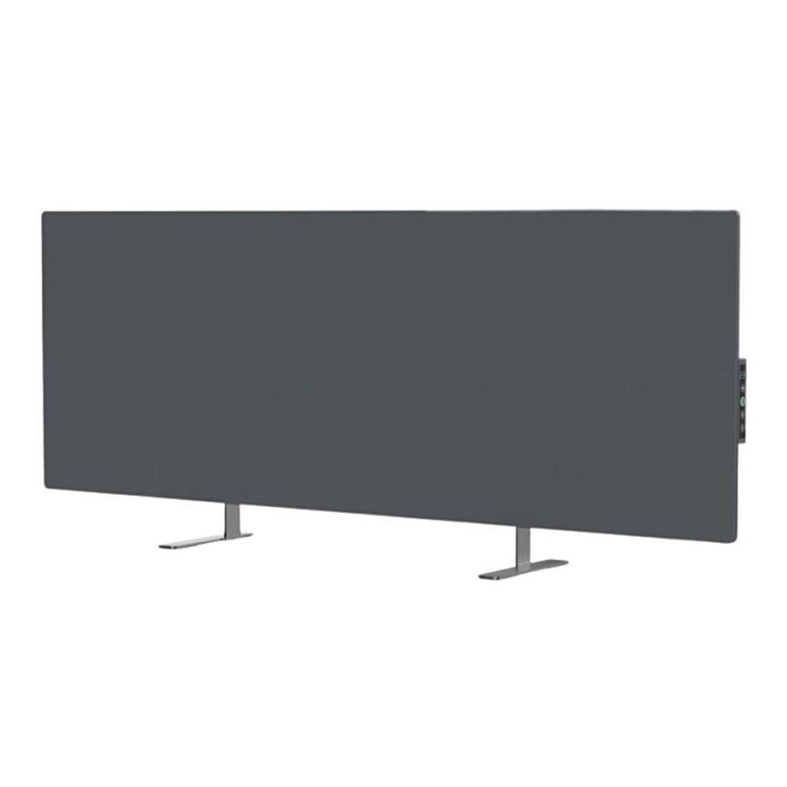 AENO - Slim elektrisch infraroodpaneel met LED scherm 700W timer/thermostaat IP44 Wi-fi grijs
