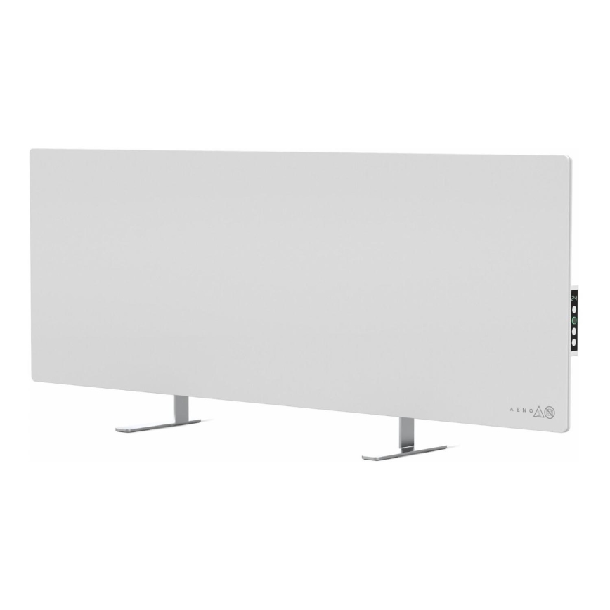 AENO - Slim elektrisch infraroodpaneel met LED scherm 700W timer/thermostaat IP44 Wi-fi wit