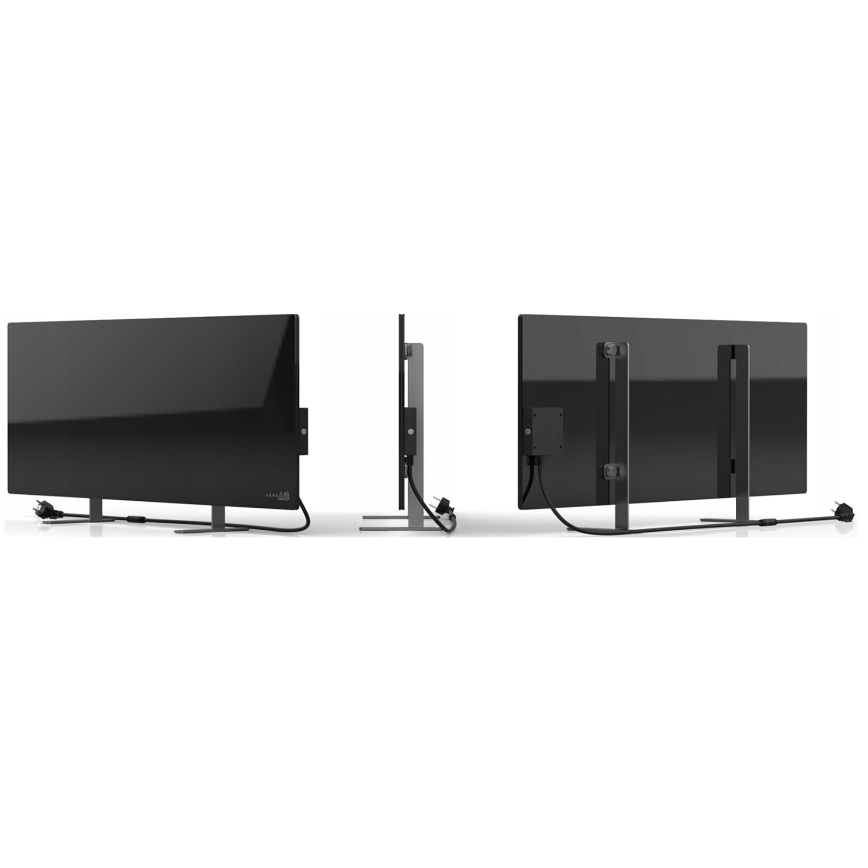 AENO - Slimme elektrische infraroodpaneel met LED-display 700W timer/thermostaat IP44 Wi-Fi zwart