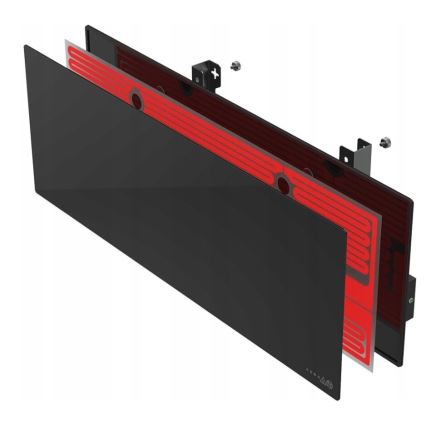 AENO - Slimme elektrische infraroodpaneel met LED-display 700W timer/thermostaat IP44 Wi-Fi zwart