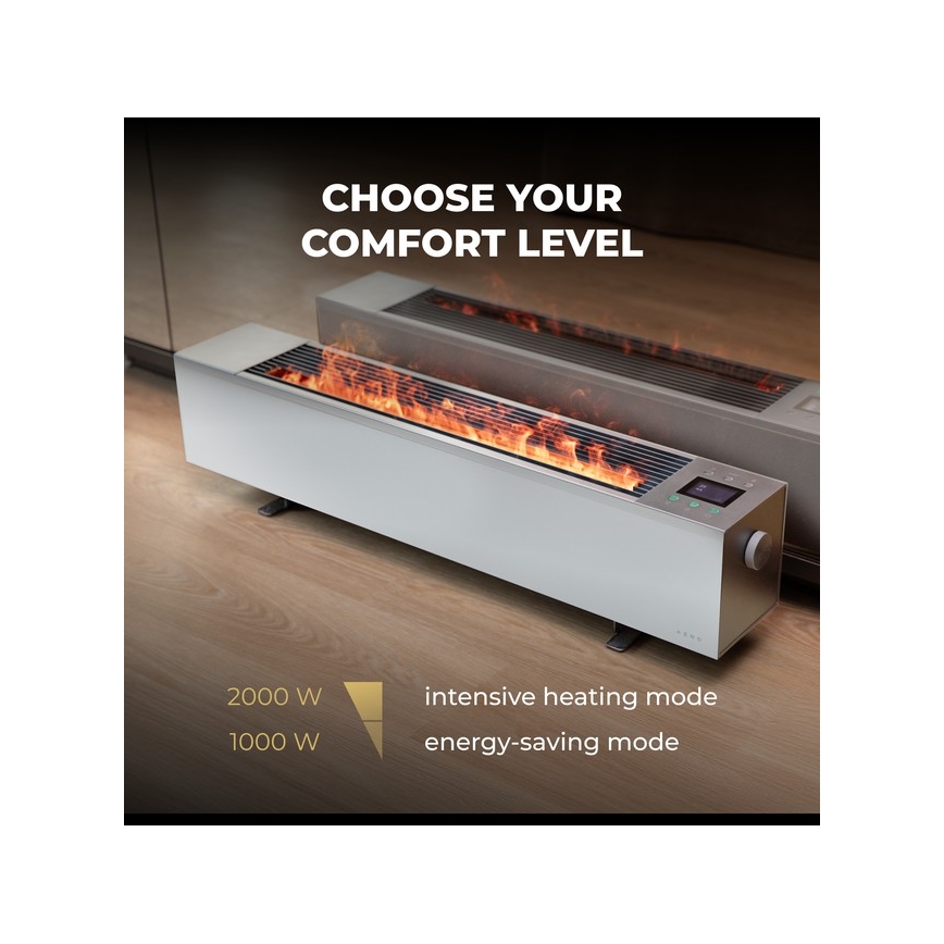 AENO - Slimme elektrische directe kachel/convectorkachel 1000/2000W wit