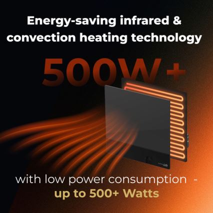 AENO - Slimme elektrische infraroodpaneel 500W timer/thermostaat Wi‑Fi wit
