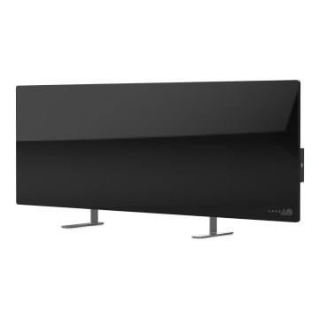 AENO - Slimme elektrische infraroodpaneel met LED-display 700W timer/thermostaat IP44 Wi-Fi zwart