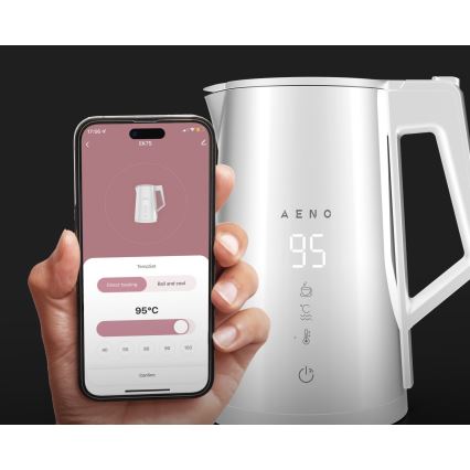 AENO - Slimme elektrische waterkoker met LED-display 1,7 l 2200W/230V wit