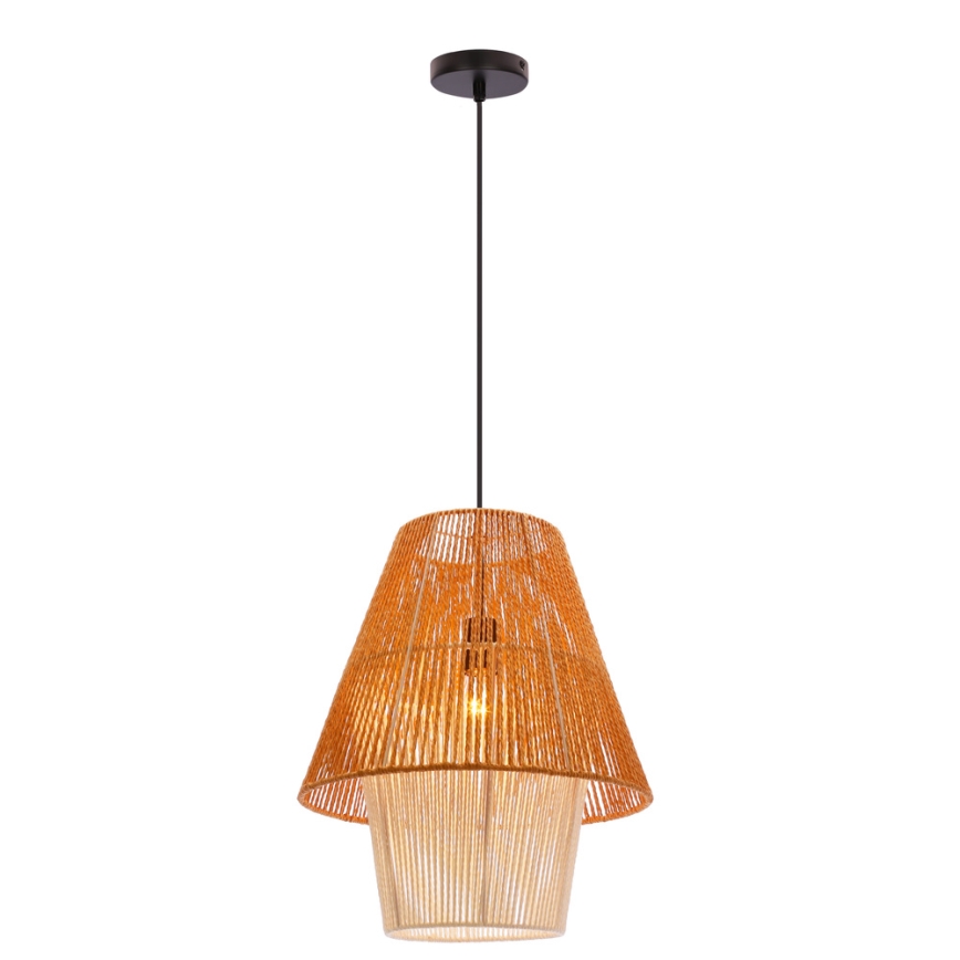 AFRICA Hanger Lamp on Cord, 1x E27/40W/230V, Ø 40 cm, Brown/Cream