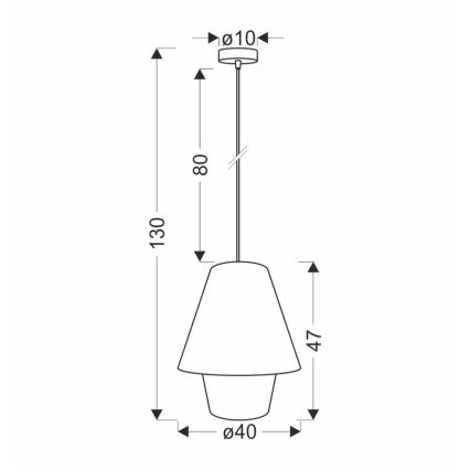 AFRICA Hanger Lamp on Cord, 1x E27/40W/230V, Ø 40 cm, Brown/Cream