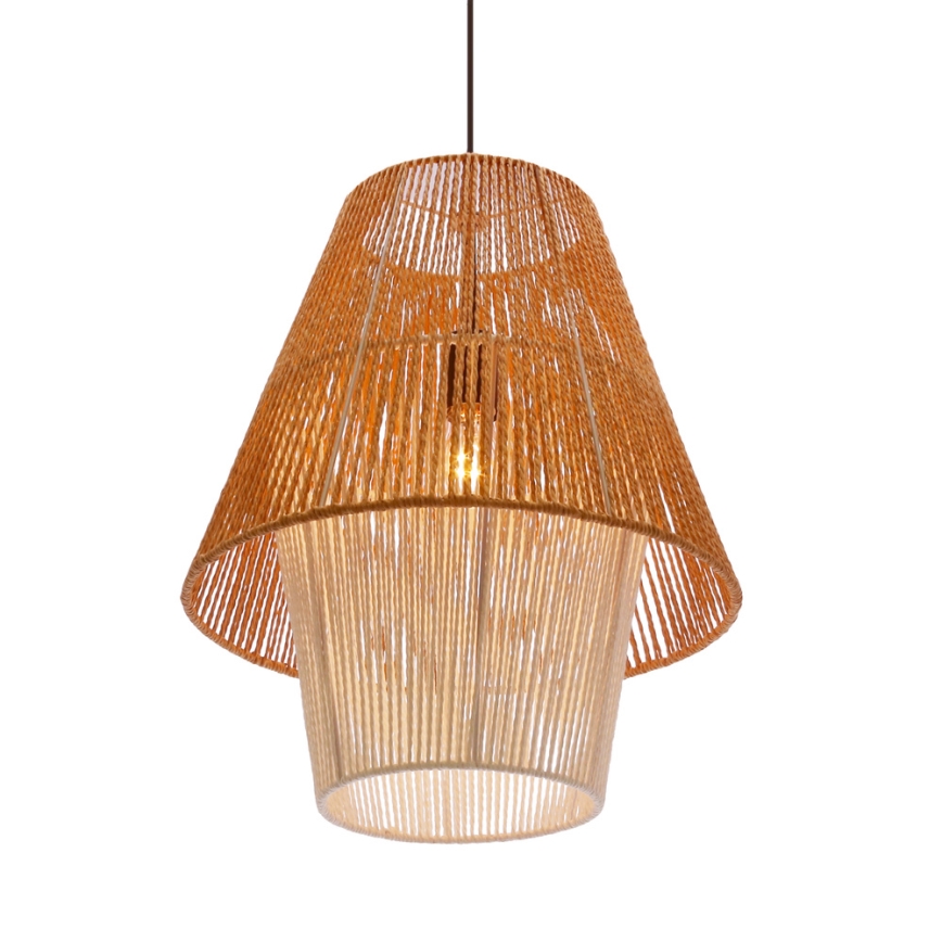 AFRICA Hanglamp 1xE27/40W/230V Ø 40 cm bruin/crème