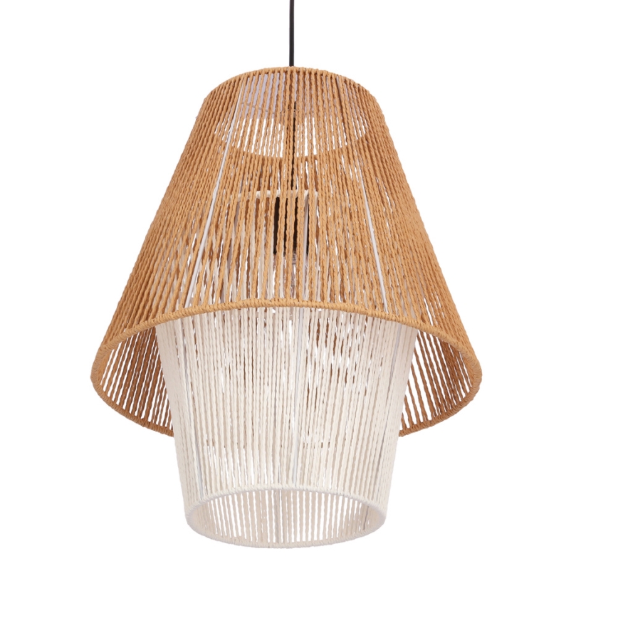 AFRICA Hanglamp 1xE27/40W/230V Ø 40 cm bruin/crème